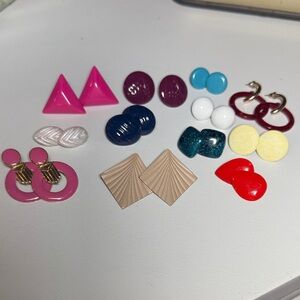 Vintage 1980s Multi-Color Earring Lot